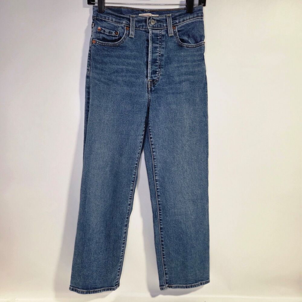 Levi's Women's High Waisted Ribcage Straight Ankle Jeans Button Fly 26 x 27